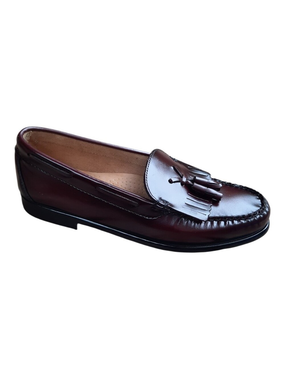 NIB G.H. Bass Weejuns Jaclyn Burgundy Leather Slip-on Tassle Loafer Size 8.5